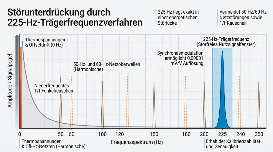 Störunterdrückung durch das 225Hz-Trägerfrequenzverfahren im elektromagnetischen Störspektrum