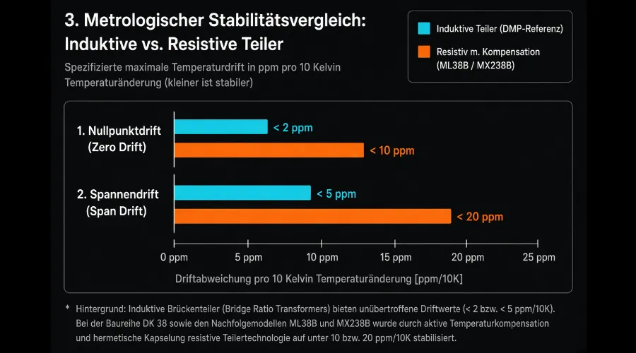 3. Metrologischer Stabilitätsvergleich Induktive vs. Resistive Teiler
