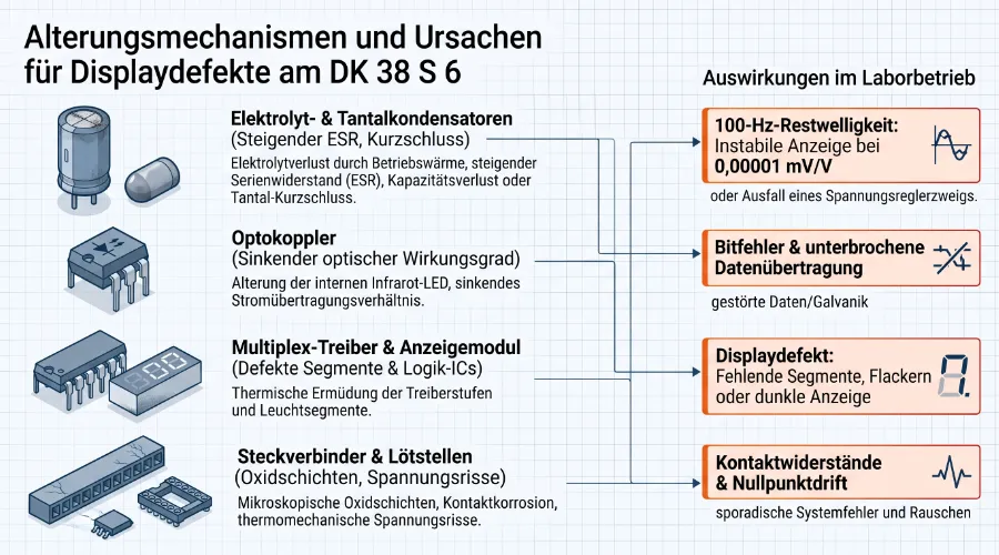 Alterungsmechanismen auf Baugruppenebene Ursachen für Displaydefekt und 25-ppm-Messwertdrift