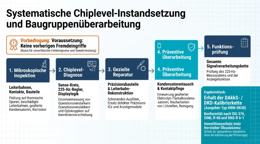 Systematische Chiplevel-Instandsetzung durch SCHNECKE elektronik und Erhalt der DAkkS-Kalibrierkette